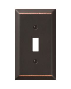 Amerelle 1-Gang Stamped Steel Toggle Switch Wall Plate, Aged Bronze