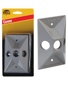 Bell 3-Outlet Rectangular Zinc Gray Cluster Weatherproof Outdoor Box Cover