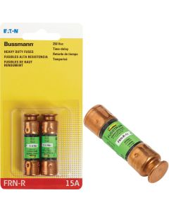 Bussmann 15A FRN-R Cartridge Heavy-Duty Time Delay Cartridge Fuse (2-Pack)