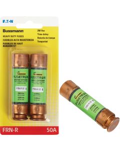 Bussmann 50A FRN-R Cartridge Heavy-Duty Time Delay Cartridge Fuse (2-Pack)