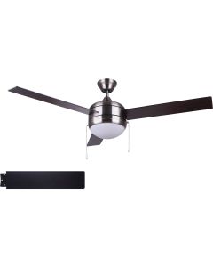 Home Impressions Sardiac 52 In. Brushed Nickel Outdoor Ceiling Fan with Light Kit