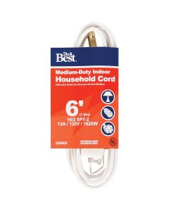 Do it Best 6 Ft. 16/2 White Cube Tap Extension Cord