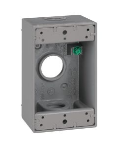 3/4" 3-hle 1g Gry Wp Box