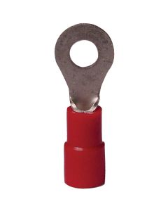 Gardner Bender 22 to 18 AWG #4 to #6 Stud Size Red Vinyl-Insulated Barrel Ring Terminal (10-Pack)