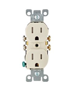 Leviton 15A Light Almond Tamper Resistant 5-15R Duplex Outlet (10-Pack)