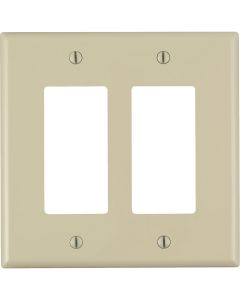 Leviton Decora 2-Gang Plastic Oversized Rocker Decorator Wall Plate, Ivory