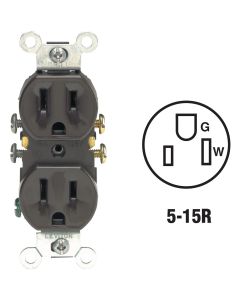 15a-125v Grnd Outlet Brown