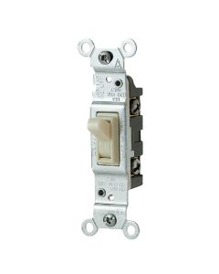 Leviton Residential Grade 15 Amp Toggle Single Pole Switch, Ivory