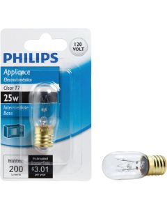 Philips 25W Clear Intermediate Base T7 Incandescent Appliance Light Bulb