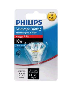 Philips 10W Equivalent Clear GU4 Base MR11 Halogen Floodlight Light Bulb