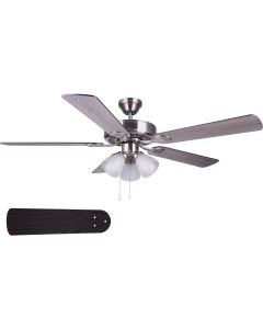 Home Impressions Villa 52 In. Brushed Nickel Ceiling Fan with Light Kit