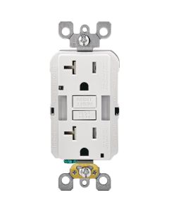 Leviton SmartLockPro Self-Test 20A White Tamper Resistant 5-20R GFCI Outlet