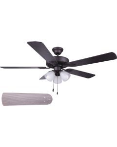 Home Impressions Villa 52 In. Oil Rubbed Bronze Ceiling Fan with Light Kit