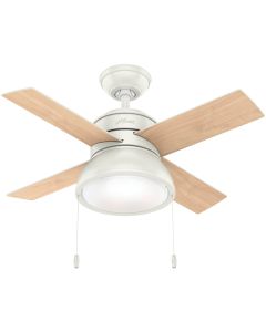 Hunter Loki 36 In. Fresh White Ceiling Fan with Light Kit