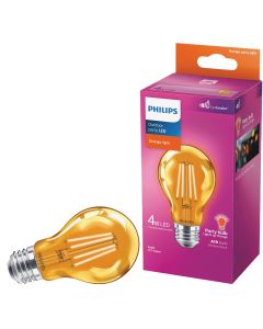 Philips Orange A19 Medium 4W Indoor/Outdoor LED Decorative Party Light Bulb