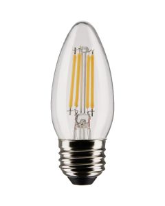 Satco 60W Equivalent Warm White B11 Medium Traditional LED Decorative Light Bulb (2-Pack)