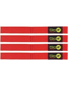 Wrap-It Storage Quick-Straps 9 In. Red Weatherproof Hook & Loop Strap (4-Pack)