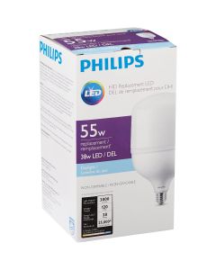 Philips 55W HID Equivalent Frosted T-Shape Medium Base LED High-Intensity Replacement Light Bulb