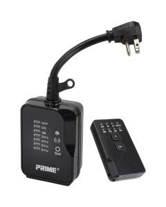 Prime 15A 125V 1875W Black Remote Controlled Countdown Timer