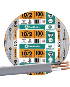 Southwire 100 Ft. 10 AWG 2-Conductor UFW/G Electrical Wire