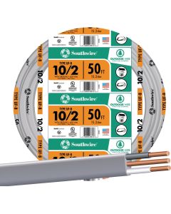 Southwire 50 Ft. 10 AWG 2-Conductor UFW/G Electrical Wire