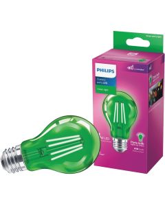 Philips Green A19 Medium 4W Indoor/Outdoor LED Decorative Party Light Bulb