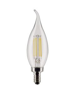 Satco 40W Equivalent Warm White Clear CA10 Candelabra LED Decorative Light Bulb (2-Pack)