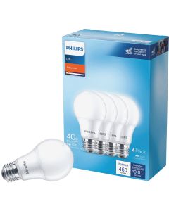 Philips 40W Equivalent Soft White A19 Medium LED Light Bulb (4-Pack)