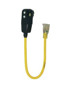 Yellow Jacket 2 Ft. 15A 125V Right Angle GFCI Plug Adapter Cord