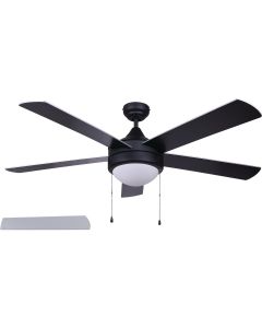 Home Impressions Preston 52 In. Black Ceiling Fan with Light Kit