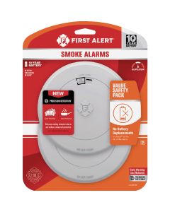 First Alert 10-Year Battery Photoelectric Smoke Alarm with Slim Profile (2-Pack)