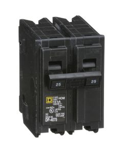 Square D Homeline 25A Double-Pole Standard Trip Circuit Breaker