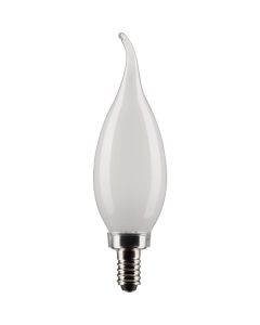 Satco 40W Equivalent Warm White Frosted CA10 Candelabra LED Decorative Light Bulb (2-Pack)