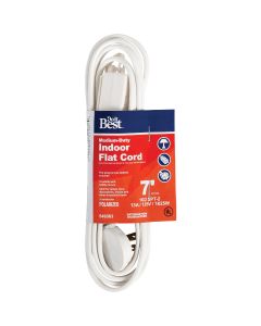 Do it Best 7 Ft. 16/2 Flat Plug White Extension Cord