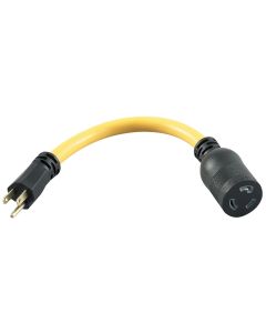 Coleman Cable 9 In. 15A 125V Locking Adapter Cord