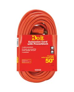 Do it 50 Ft. 12/3 Extension Cord with Powerblock