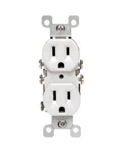 Leviton 15A White Residential Grade 5-15R Copper/Aluminum Duplex Outlet