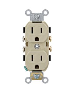 Leviton 15A Ivory Commercial Grade 5-15R Combination Side Back Wire Duplex Outlet