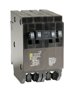 Square D Homeline 20A/20A/30A Double-Pole Standard Trip Quad Tandem Circuit Breaker