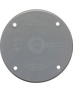 Southwire Gray Round Non-Metallic Round Weatherproof Blank Cover