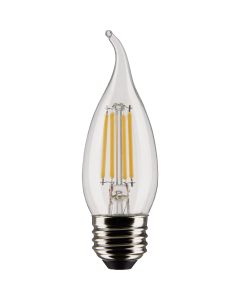 Satco 40W Equivalent Warm White Clear CA10 Medium LED Decorative Light Bulb (2-Pack)