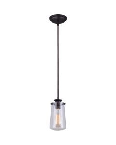 Home Impressions 1-Bulb Oil Rubbed Bronze Incandescent Rod Pendant Light Fixture