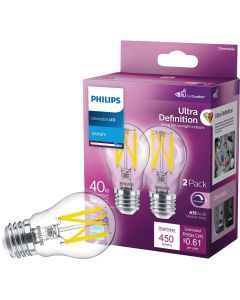 Philips Ultra Definition 40W Equivalent Daylight A15 Medium Dimmable LED Light Bulb (2-Pack)