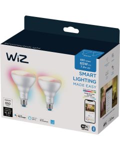 Wiz 65W Equivalent BR30 Medium Smart LED Light Bulb (2-Pack)