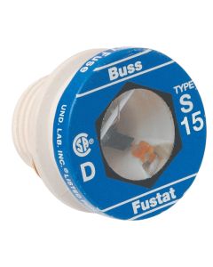 Bussmann 15A S Time-Delay Plug Fuse (4-Pack)