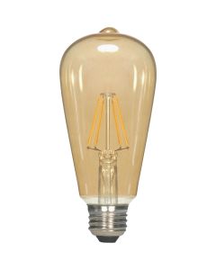 Satco 60W Equivalent Warm White ST19 Medium Base LED Amber Decorative Light Bulb