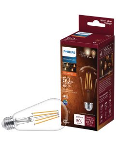 Philips Warm Glow 60W Equivalent Soft White ST19 Medium Vintage LED Light Bulb