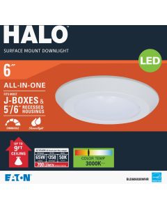 Halo 6 In. Retrofit White Flush Mount Downlight Kit (California Compliant)