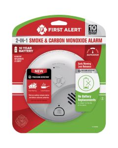 First Alert 2-In-1 10-Year Battery Ionization Carbon Monoxide and Smoke Alarm