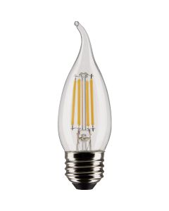 Satco 60W Equivalent Warm White Clear CA10 Medium LED Decorative Light Bulb (2-Pack)